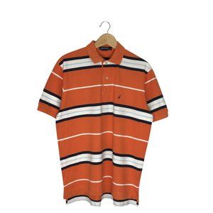 Nautica Striped Rugby Polo Shirt - Men's Medium